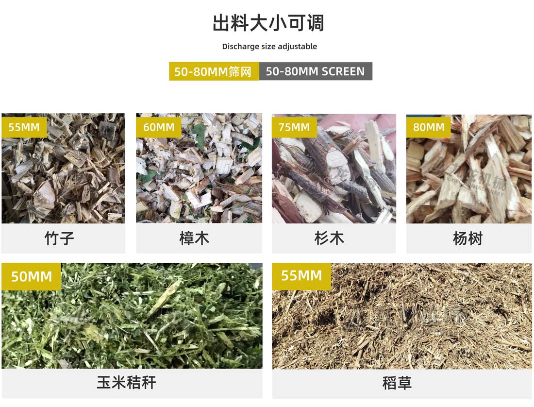 木材削片機出料大小可調